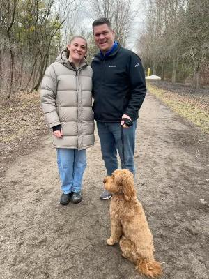Louie, Dad and I after the walk!